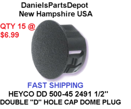 QTY10 HEYCO 1/2&quot; DD500-445 BLACK 2491 DOUBLE &quot;DD&quot;  NYLON HOLE PLUG DOME ... - €6,18 EUR