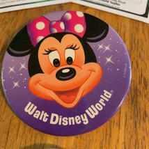 Disney Pin Button Walt Disney World Minnie Mouse Hair Bow Polka dot Purple - $4.94