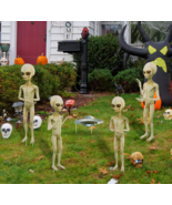 5 Pcs Halloween Yard Sign Full Body Alien Halloween Full Body Skeleton - £38.79 GBP