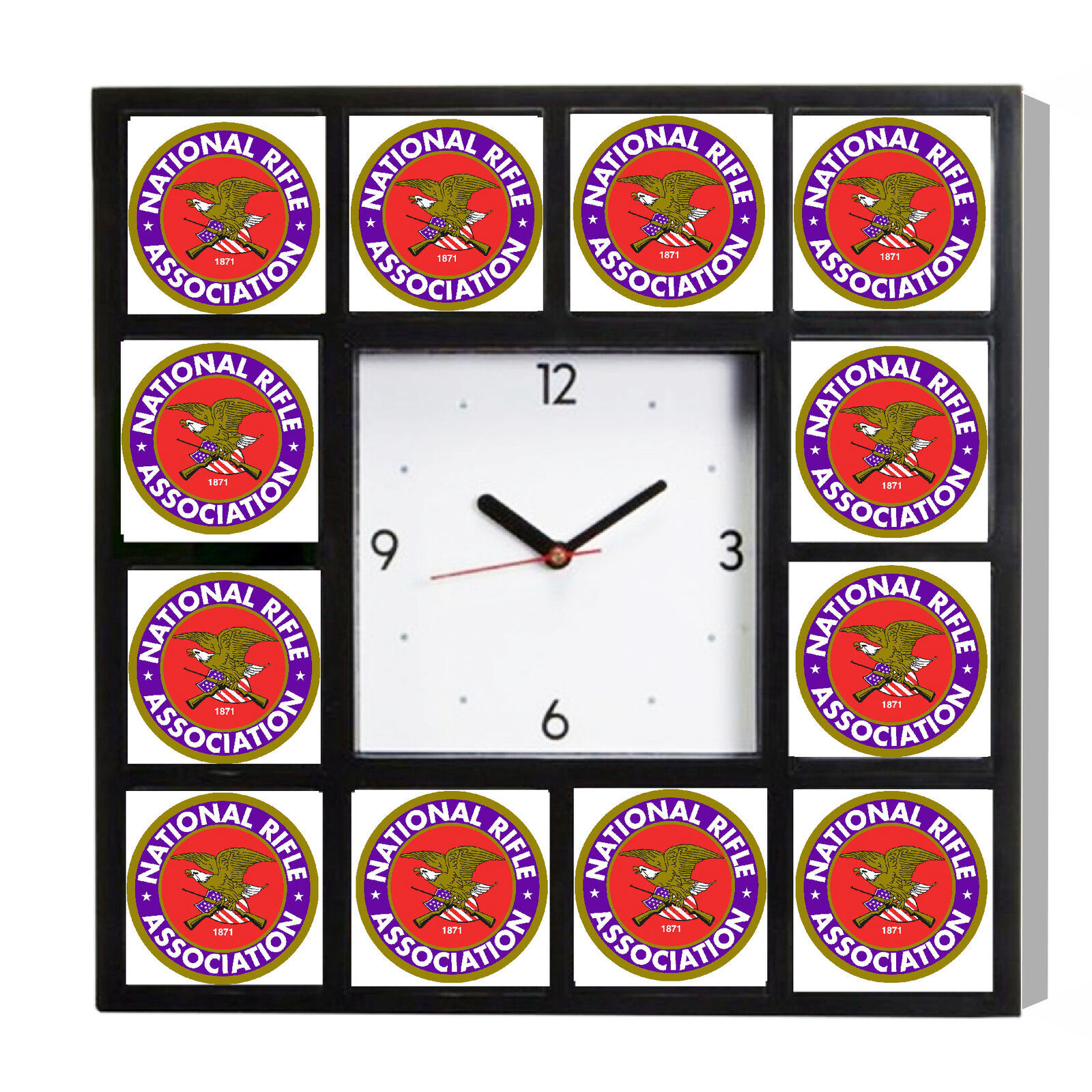 NRA National Rifle Association Clock with 12 pictures - £24.85 GBP