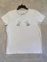 Under Armour Athletic The classic Tee Short Sleeve Tee Womens L Blue Logo - $9.90
