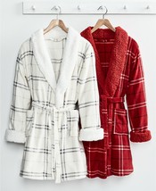 Martha Stewart Collection Medallion Robe White PlaidT410284 - £16.53 GBP