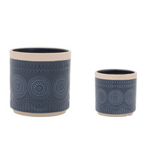 Ceramic Mandala Pattern Planter (Set of 2) - $52.56