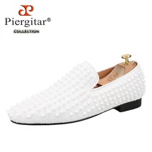 SS Handmade White Spikes Men&#39;s Loafers For Party Italy Classic Slip-On M... - £234.82 GBP