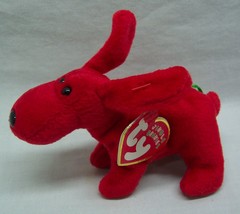 Ty Jingle Beanies RED ROVER PUPPY DOG 4&quot; Stuffed Animal Toy Holiday Orna... - $14.85