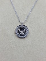 Inori Stainless Steel Small Circle Skull Pendant and Chain - £19.51 GBP