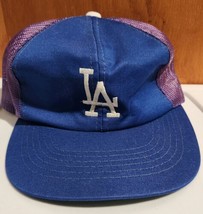 Vintage MLB Los Angeles Dodgers Mesh Trucker SnapBack Hat  - £16.37 GBP