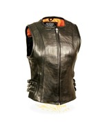 Milwaukee Leather Women&#39;s Zipper Front Triple Buckle Vest ML1911N - £93.38 GBP