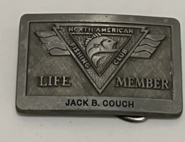 Vintage NORTH AMERICAN FISHING CLUB LIFE MEMBER Belt Buckle - $16.40