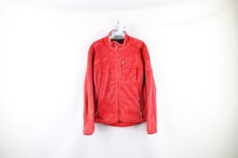 Mountain Hardwear Womens Medium Spell Out Hiking Full Zip Fleece Jacket Red - £34.87 GBP
