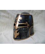 Medieval Crusader Helmet Movable Shield Knight Warrior Soldier Armor Tem... - €8,45 EUR