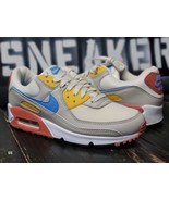 Nike Air Max 90 Summit White/Blue Running Shoes DJ9991-100 Women 7.5 - $120.62