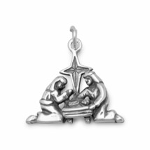 925 Sterling Silver Baby Jesus Family Christmas Nativity Charm Holy Pendant Gift - £38.44 GBP