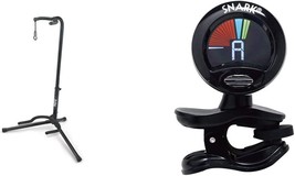 Black Tripod Guitar Stand, Single, And Snark Sn5X Clip-On Tuner For, Stage. - £35.74 GBP