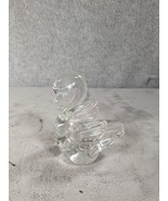 Vintage Paperweight Controlled Clear Glass Swan Shaped Beautiful and Ele... - $11.98