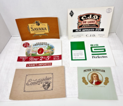 Lot 6 Antique Cigar Box Tobacco Labels Commander Crane&#39;s Imported Peter ... - $14.36