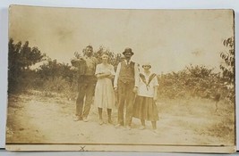 RPPC Family Posing in Garden For Photo Hagerstown Md Family Est Postcard K2 - $10.95