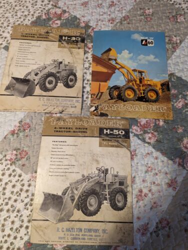 Vintage lot of 3 Payloader Industrial Loaders Dealer Sales Brochures - $9.89