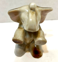 Antique Sitting Elephant Porcelain Figurine Trunk Up Made in Japan 3 inch - £11.62 GBP