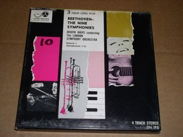 Beethoven The Nine Symphonies Reel To Reel Tape Joseph Krips 3 3/4 IPS 3... - £39.50 GBP