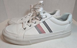 Tommy Hilfiger Lentiz White Stripes Lace Up Sneakers Shoes Size  8.5 M 8 1/2 - £18.93 GBP