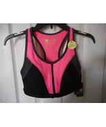 Women&#39;s Xersion Quick Dri High Support Colorblock Zip Front Bra SMALL Pink - $25.17 CAD