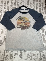 Next Level Mens Ragland T-Shirt Size XL Grey Blue Mike Ryan Country Musi... - $20.35