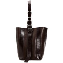 Zara Bnwt 2024. Brown Leather Shoulder Bucket Bag Medium. 6011/310 - £198.47 GBP