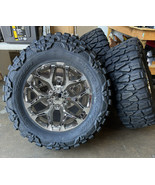 20&quot; Chrome Snowflake Wheels 35x12.50 Nitto Mud Grappler Tires GMC Sierra... - £2,220.51 GBP