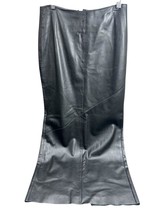 John Bartlett Fully Lined Black Leather Skirt Size 42- 26.5&quot; Waist Made ... - $49.49