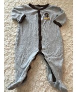 Carters Boys Gray Dark Brown Monkey Bananas Long Sleeve Pajamas 6 Months - $6.05 CAD