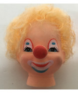 Vintage doll making rubber 2 clown doll head lot blond hair blue eyes re... - $19.75