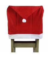 Christmas Holiday Party RED Santa HAT Cap Chair Cover Kitchen Dining Dec... - £2.28 GBP