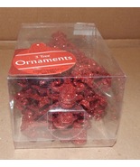 Christmas Ornaments 3pc Red Glitter Christmas Tree 6&quot; With Strings 143K - $121.39 MXN