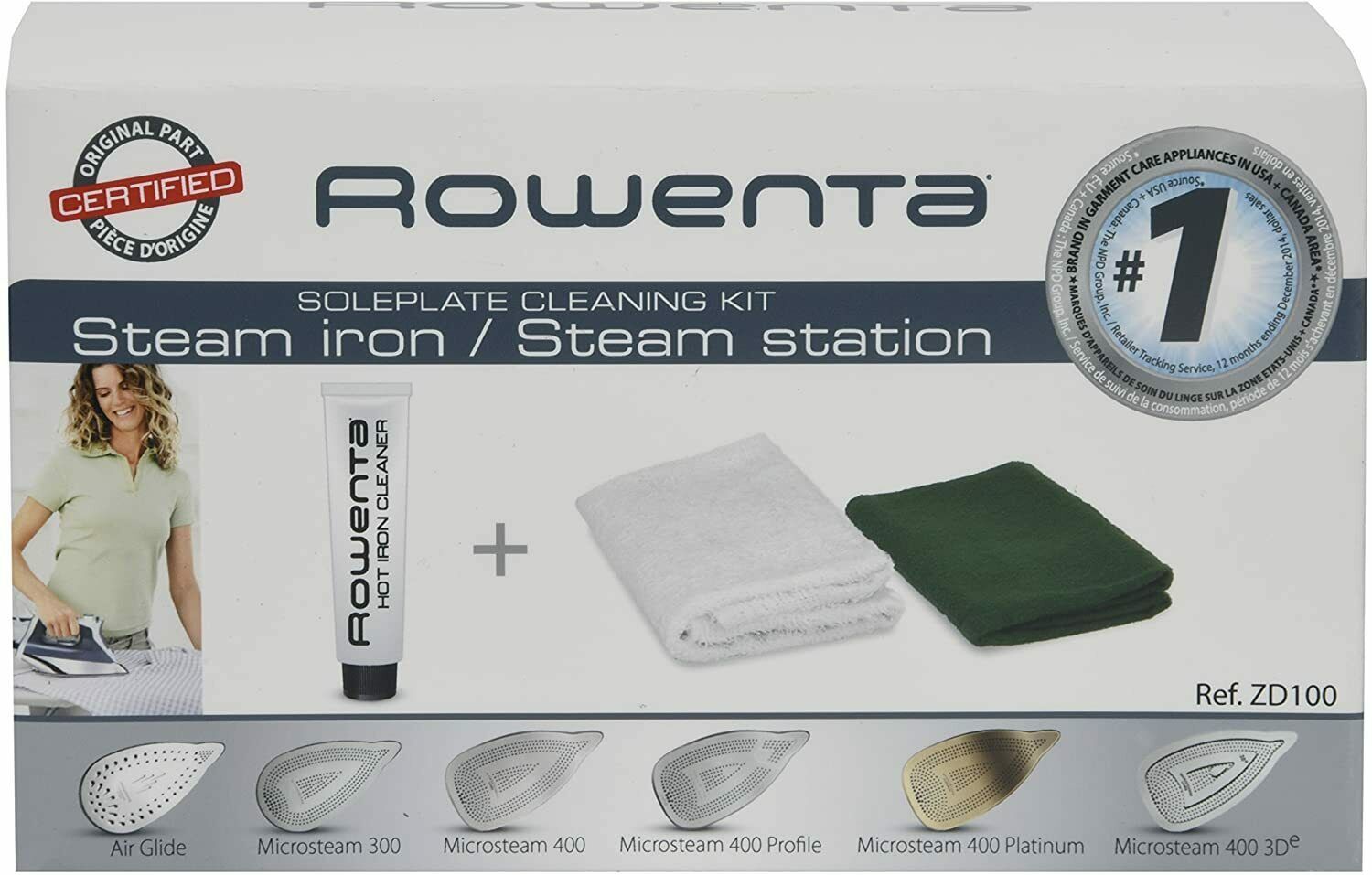 Rowenta ZD100 Non-Toxic Stainless Steel Soleplate Cleaner Kit for Steam Irons - $16.82