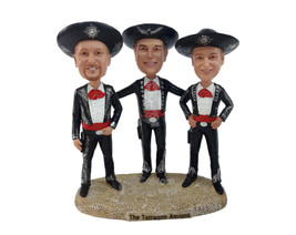 Custom Bobblehead Triplet Of Cowboys About To Perform - Careers &amp; Professionals  - £180.12 GBP