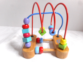 Garanimals Wooden Bead Maze Activity Learning Educational Toy Clean Metal &amp; Wood - £8.98 GBP