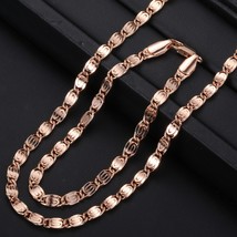 Davieslee Rose Gold Bracelet Neckalce Jewelry Sets For Women Men Snail Chain  Fa - £11.23 GBP