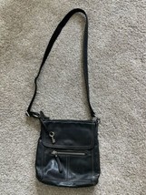 Fossil Black Pebbled Leather Crossbody Bag Purse - $15.99