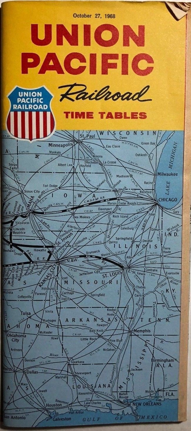 UNION PACIFIC RAILROAD Time Tables October 27, 1968 - $9.89