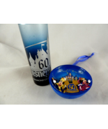 Disneyland 50th Anniversary 3D Ornament 2005 + 60th Cobalt Blue Shot glass - $28.47 CAD