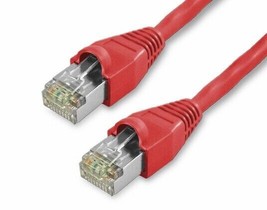 100&#39;Ft Cat6 Rj45 Stp Sstp Shielded Lan Network Ethernet Cable Copper Red Uv - £63.35 GBP