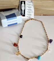 Vintage Avon Wellness Chakra Stone Necklace 7 Charms 2001 &amp; Box See Pictures - $15.29