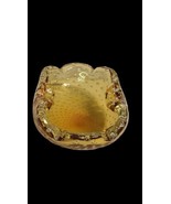 Vintage Amber Gold Art Glass Murano Bullicante Bowl Ashtray Mid Century ... - £113.41 GBP
