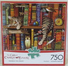 Buffalo 750 Piece Puzzle The Cats of Charles Wysocki FREDERICK THE LITERATE - $37.36