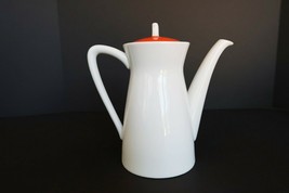 Vintage Lipper &amp; Mann MCM white ceramic chocolate pot coffee pot with or... - $24.99