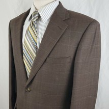 Andrew Fezza Sport Coat Suit Jacket 40R Worsted Wool Two Button Brown Check - $29.99