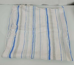 Aden + Anais Blue White Stripes Baby Blanket Swaddle Muslin Gray Cotton - £18.16 GBP