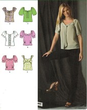 Misses Career Pullover Blouse Elastic Sleeve Off Shoulder Top Sew Patter... - $9.99