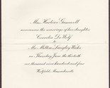 Milton Langley Wicks &amp; Correlia DeWolf Marriage - Westfield, MA (1904) - £12.48 GBP